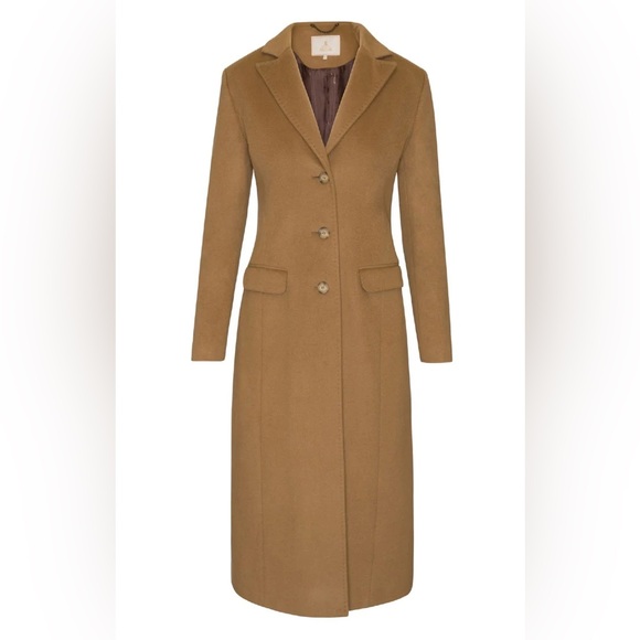 Wool & Cashmere Full Length Camel Top Coat - Picture 3 of 3
